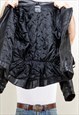 VINTAGE 90'S MEN DISTRESSED LEATHER BIKER JACKET IN BLACK