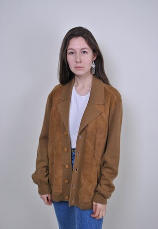 VINTAGE HERITAGE JACKET, 80S BROWN WORK BLAZER, WORKER TOP