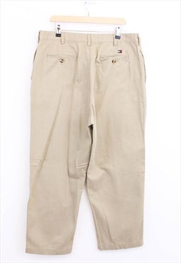 Vintage Tommy Hilfiger Trousers Cream Skater Fit With Logo 