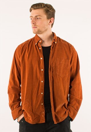 VINTAGE ORANGE CORDUROY SHIRT