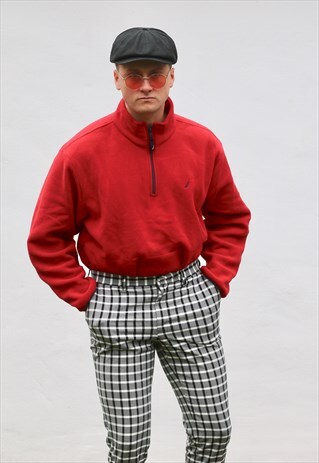NAUTICA USA 1/4 ZIP LUST RED FLEECE