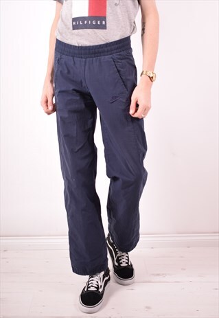 NIKE MENS VINTAGE TRACKSUIT TROUSERS XS BLUE 90S