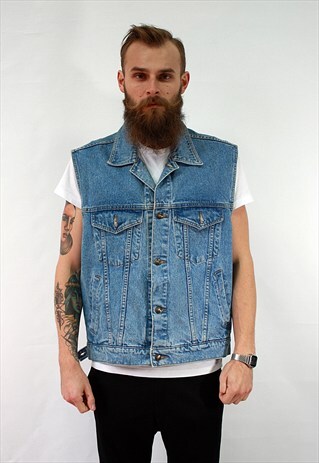 VINTAGE 90'S BLUE DENIM WAISTCOAT