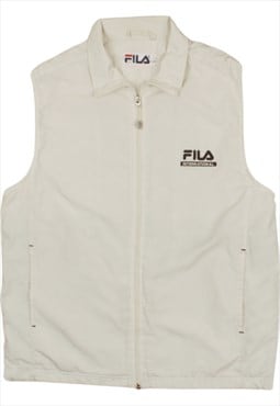 Fila 90's Vest Sleeveless Full Zip Up Gilet Medium White