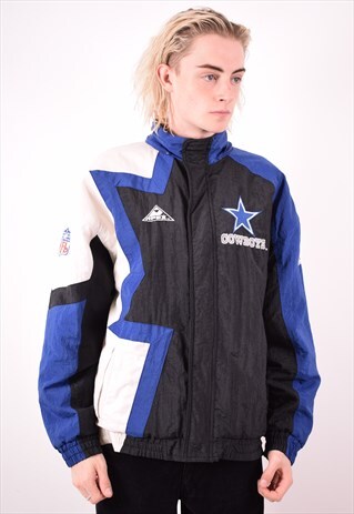 NFL PRO LINE MENS VINTAGE COWBOYS JACKET MEDIUM MULTI 90S