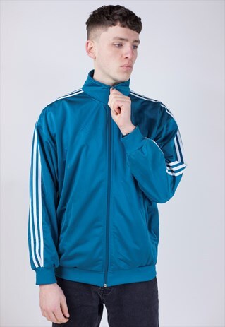 VINTAGE ADIDAS TURQUOISE ZIP UP 90'S JACKET