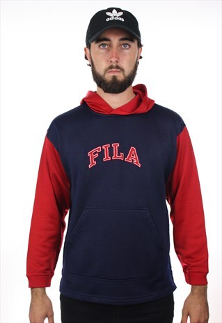 VINTAGE FILA SPELL OUT HOODIE SWEATSHIRT