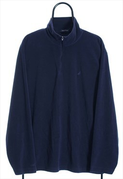 Vintage Nautica Navy Quarter Zip Fleece Mens