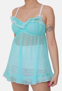 Victoria secret mint blue babydoll chemise