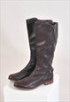 Vintage 00s real leather boots in brown