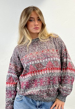 Vintage 90s Geometric Knit Jumper