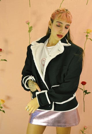 BLACK BLAZER JACKET BIG PATCH EMBROIDERY