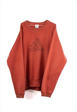 Vintage Adidas Logo Sweatshirt in Red XL