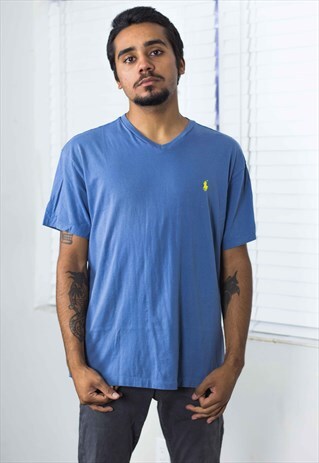 VINTAGE POLO RALPH LAUREN T-SHIRT LOGO 90S M 6