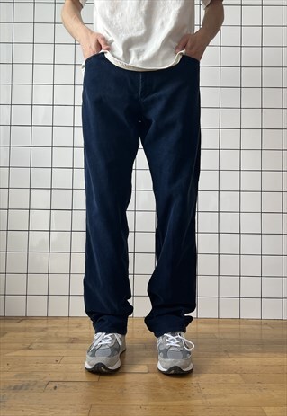 Vintage VERSACE Corduroy Pants Trousers 90s Blue