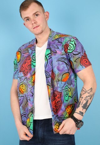 VINTAGE PATTERN SHIRT IN MULTI NS161