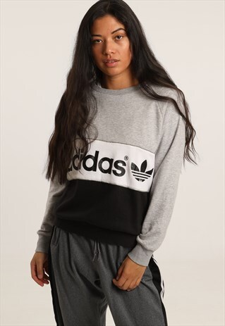 VINTAGE ADIDAS ORIGINALS PRINT SPELLOUT SWEATSHIRT