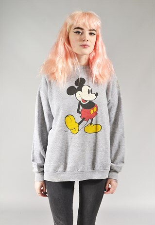 VINTAGE GREY MICKEY MOUSE SWEATER