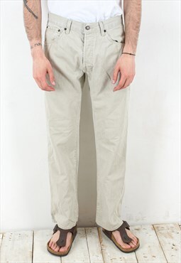 551 Vintage Men's W32 L32 Jeans Denim Pants Trousers Button 