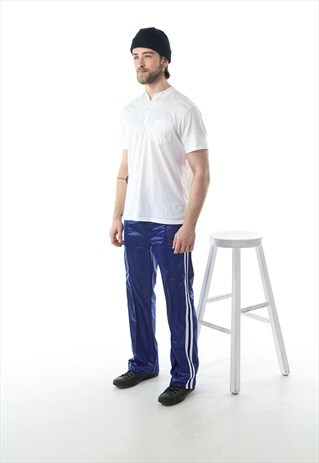 NAVY TRAINING PANTS / HIGH WAISTED PANTS