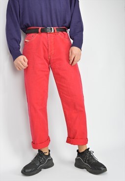 Vintage red DIESEL classic cotton straight trousers