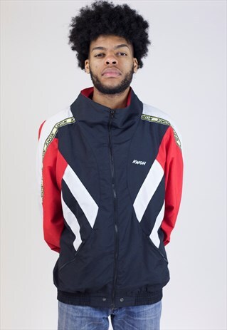 VINTAGE 90'S BLACK/WHITE/RED SPORTS JACKET