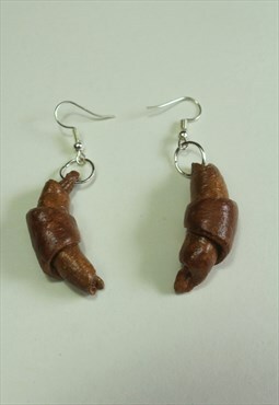 Hand Made Clay Croissant Small Earrings