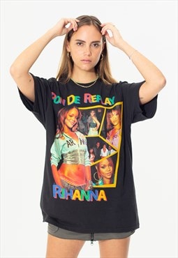 Rhianna Unisex Printed T-Shirt in Black