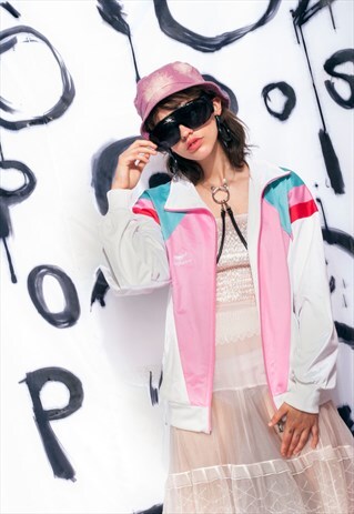 VINTAGE TRACK JACKET 90S PASTEL SPORTS ZIP SWEATSHIRT