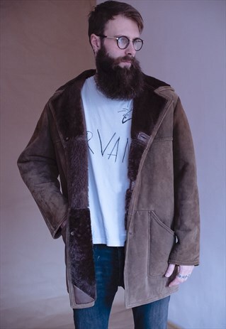 VINTAGE 70S SUEDE BOHO SHEEPSKIN COAT