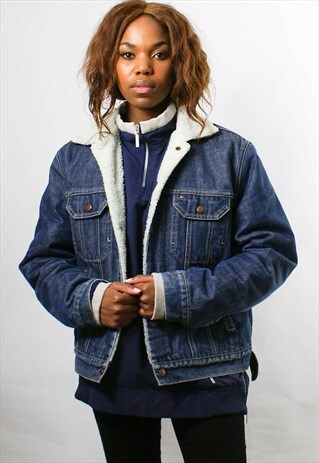 TOMMY HILFIGER DENIM SHERPA FUR DENIM JACKET, M