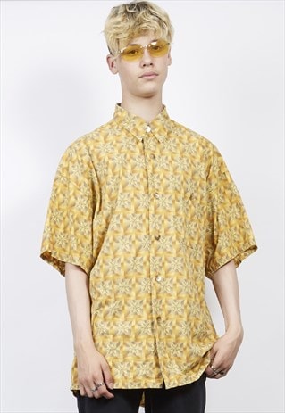 VINTAGE 90'S GOLDEN SQUARE PRINT SHIRT