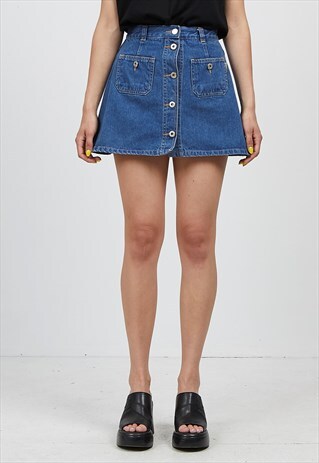 VINTAGE BLUE OUTBACK DENIM MINI SKIRT