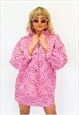 JUNGLECLUB OVERSIZED JACKET WITH PINK FLOWER PRINT