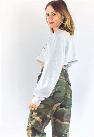 VINTAGE REWORKED NEED A HUG CROPPED SWEATSHIRT
