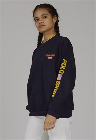 RARE VINTAGE 90'S PREMIUM NAVY POLO RALPH LAUREN SWEATER