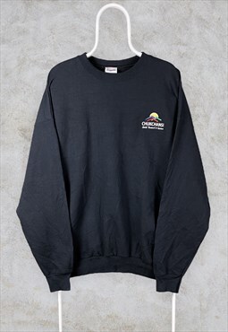 Vintage American Black Sweatshirt Embroidered Casino XXL