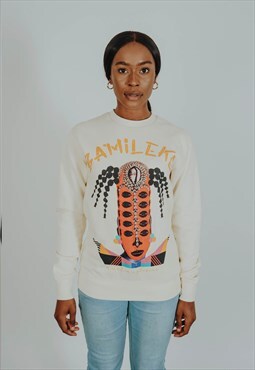Bamileke Graphic Cream Crewneck Sweatshirt