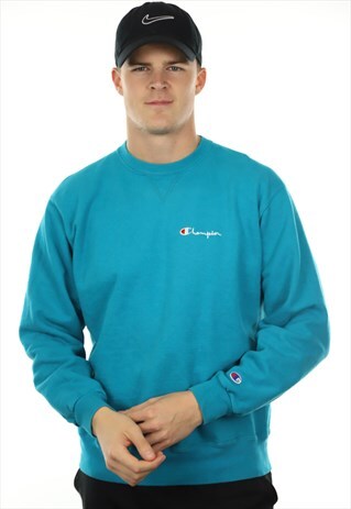 VINTAGE CHAMPION USA SWEATSHIRT TURQUOISE