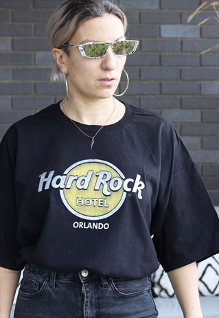 VINTAGE Y2K HARD ROCK HOTEL BLACK ORLANDO T SHIRT