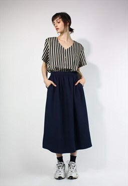 Filippa K Midi skirt in Navy Blue Small 