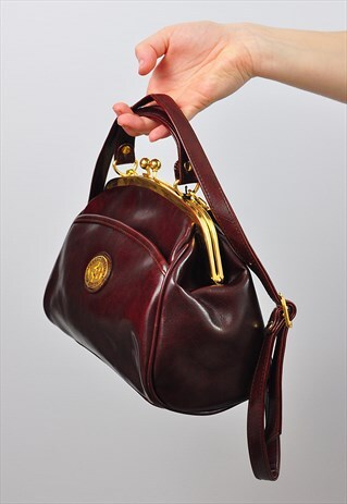 VINTAGE BROWN LEATHER CROSS BODY / HANDBAG