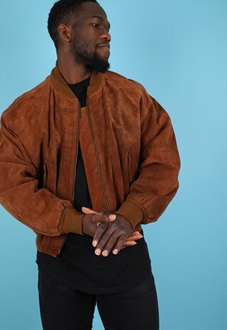 VINTAGE SUEDE BOMBER JACKET NJ21
