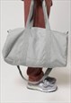 54 Floral Shoulder Barrel Holdall Gym Bag - Silver/Grey