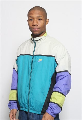 VINTAGE NIKE LOGO WINDBREAKER JACKET BLUE
