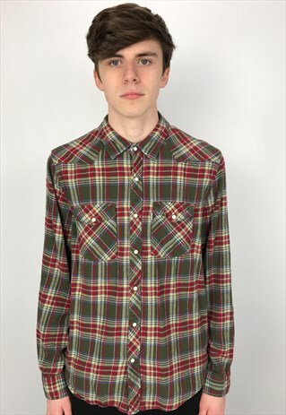 VINTAGE LEVI'S POP BUTTON FLANNEL SHIRT