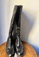 VINTAGE 90S LEATHER KNEE LENGTH BOOTS IN BLACK UK 5