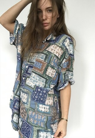 PATTERNED OVERSIZED RETRO VINTAGE UNISEX FESTIVAL SHIRT