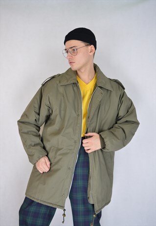 VINTAGE KHAKI OVERSIZE PARKA PUFFER JACKET