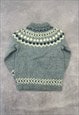 VINTAGE KNITTED JUMPER ABSTRACT PATTERNED CHUNKY KNIT